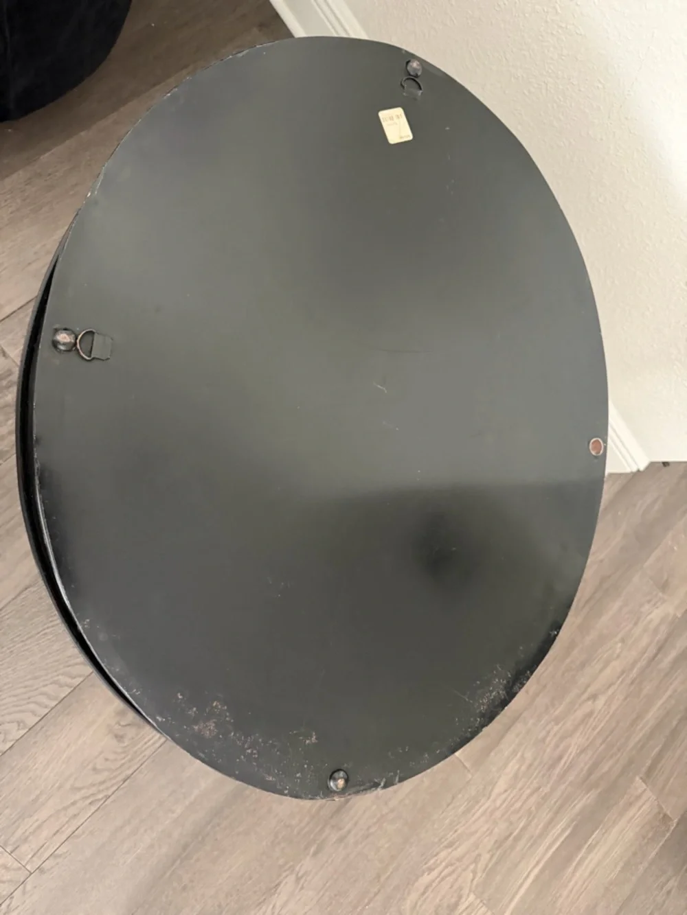 CHANEL Black and White Round Vanity Tray with Logo
